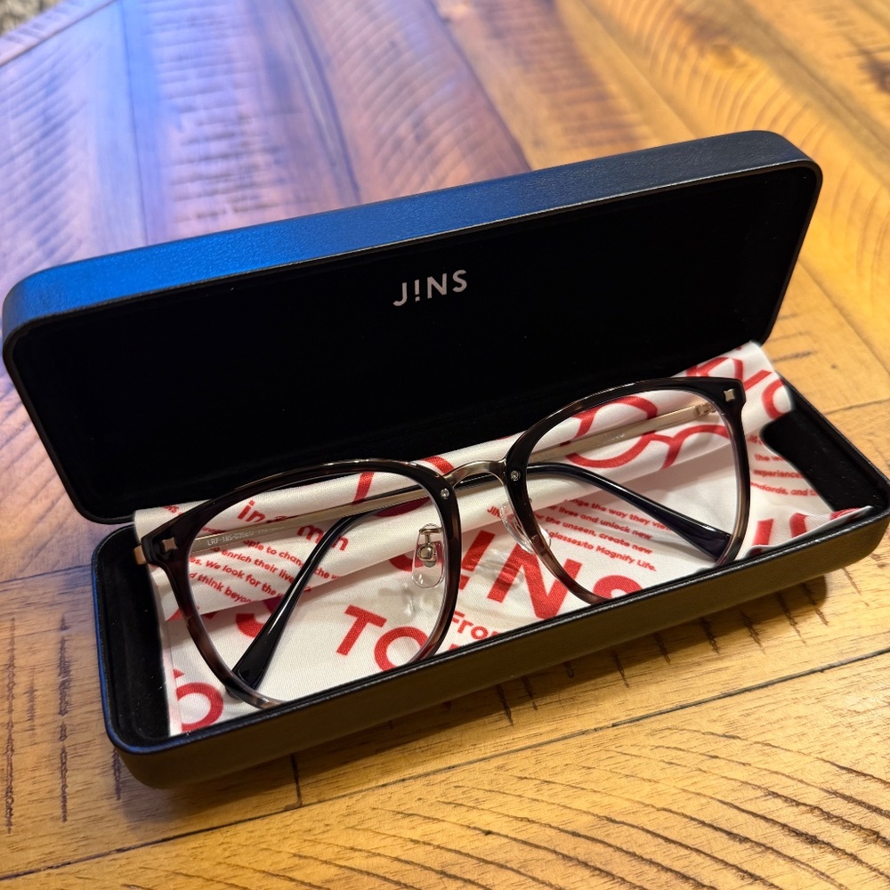 JINS Eyeglasses in Today Modern Combination 187 - Brown Tortoise